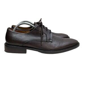 Wall+Water Men Derby Shoes Leather Pointed Toe Lace Up Brown Sz 10 Made In Italy
